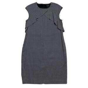 St John Sz 10 Dress Polka Dot Black White Silk Jersey Classic Designer Luxury
